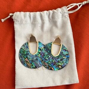Kendra Scott Abalone and Gold Diane Earrings